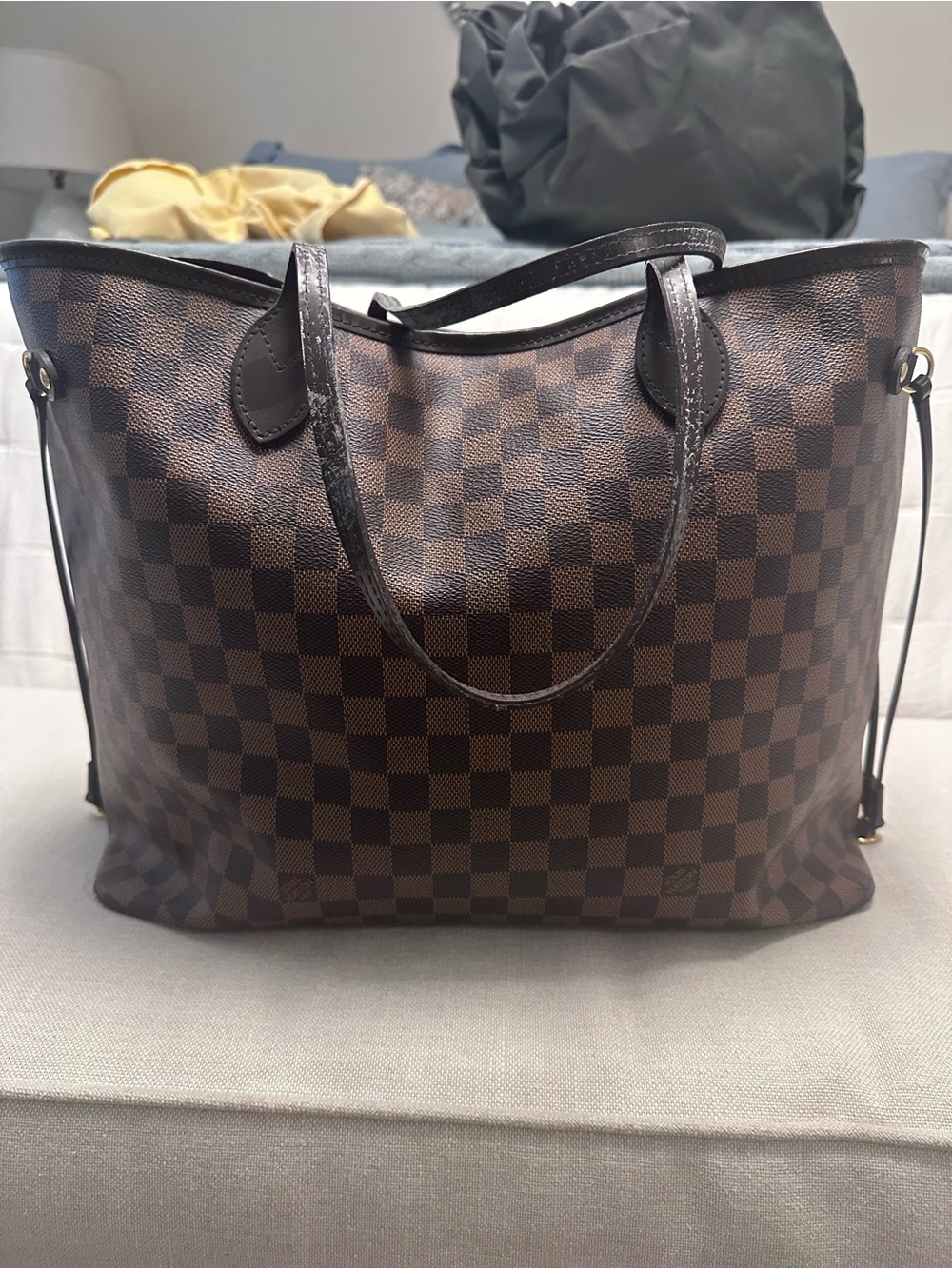 Louis Vuitton Brown Damier Neverfull GM Tote Bag